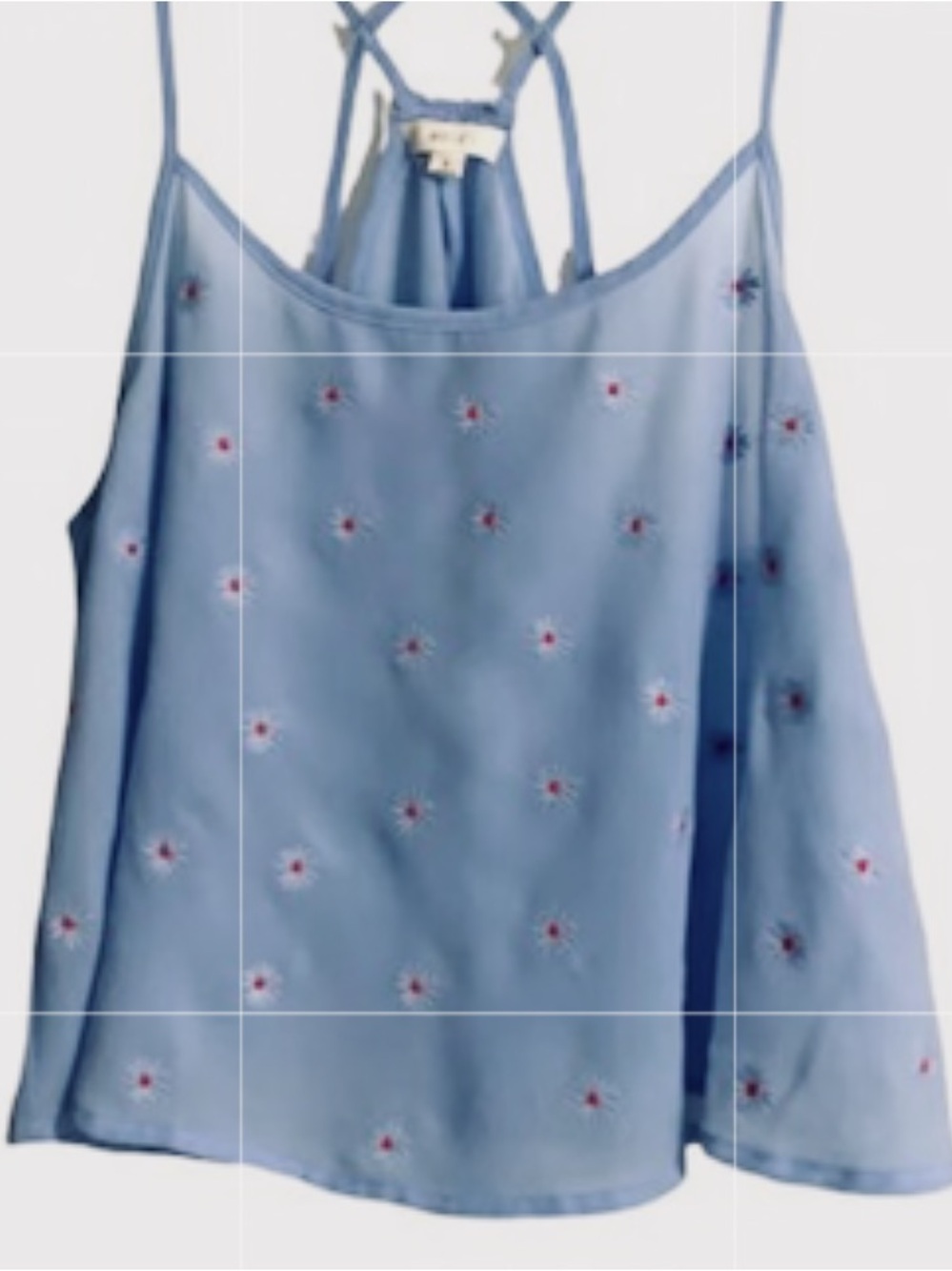 Mine Blue Daisy Flowy Crop Top